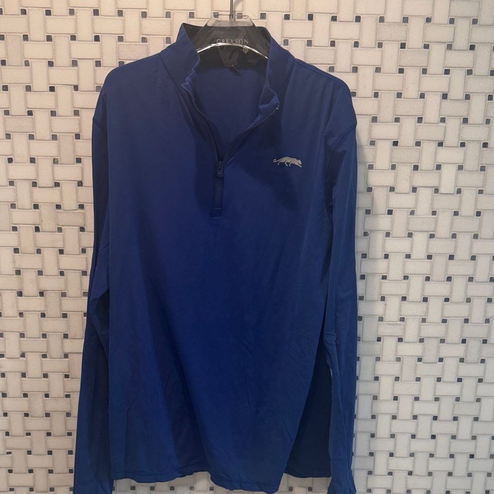 The Grove Greyson. Blue Quarter-Zip Pullover